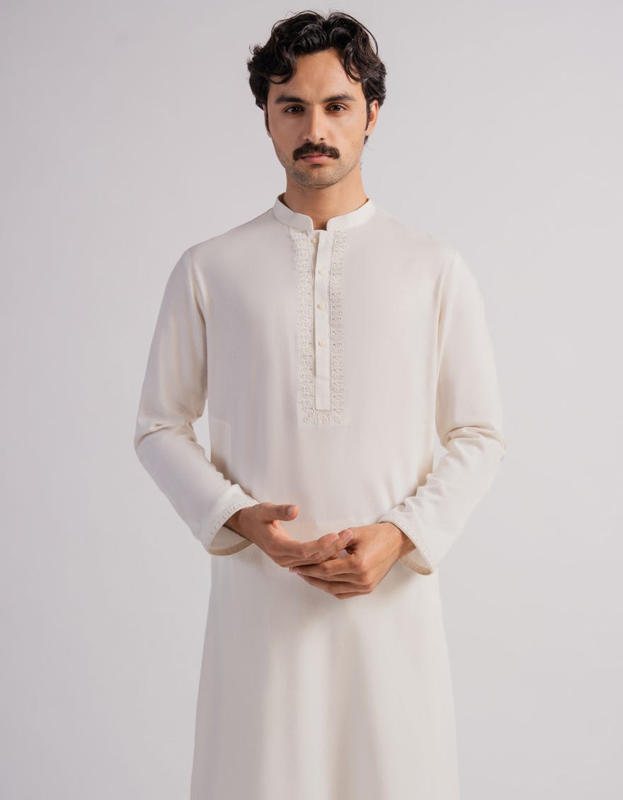 CREAM FORMAL KAMEEZ SHALWAR