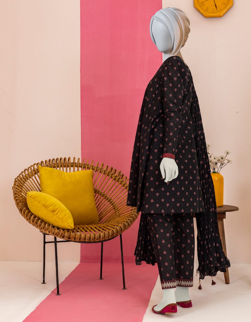 Black Lawn Teens 3 Piece Stitched | Jgk-S-Ygtl-601-24