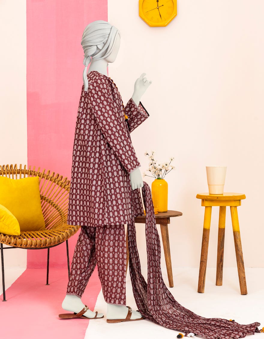 Maroon Lawn Teens 3 Piece Stitched | Jgk-S-Ygtl-602-24