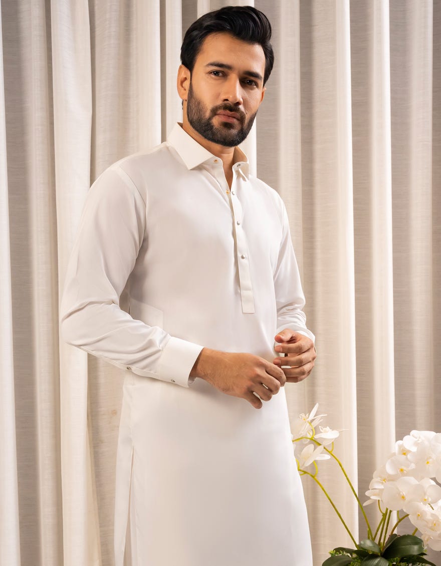 WHITE SIGNATURE KAMEEZ SHALWAR | JJKS-A-80007