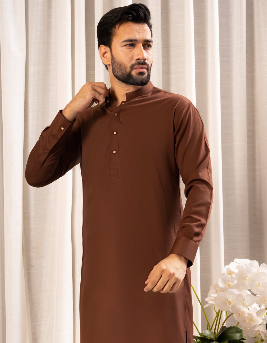 BROWN SIGNATURE KAMEEZ SHALWAR | JJKS-A-80008