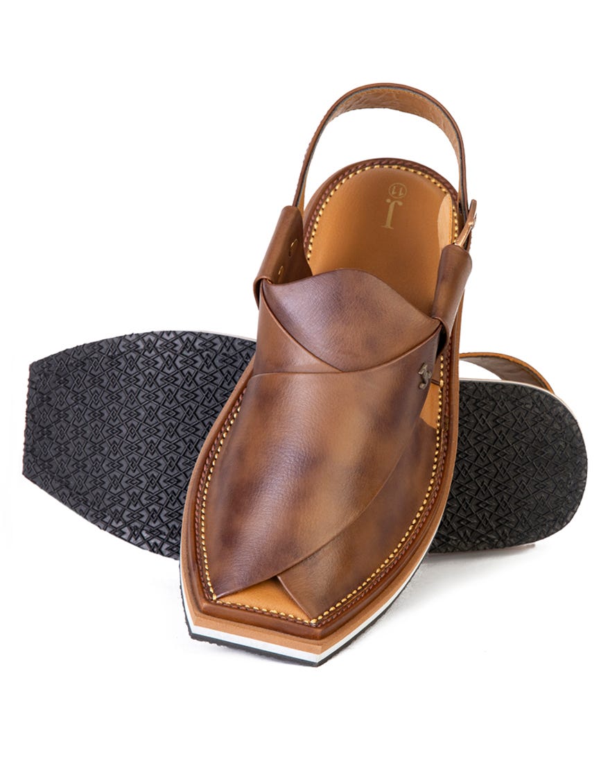 CMD BROWN PLAIN PESHAWARI SANDALS