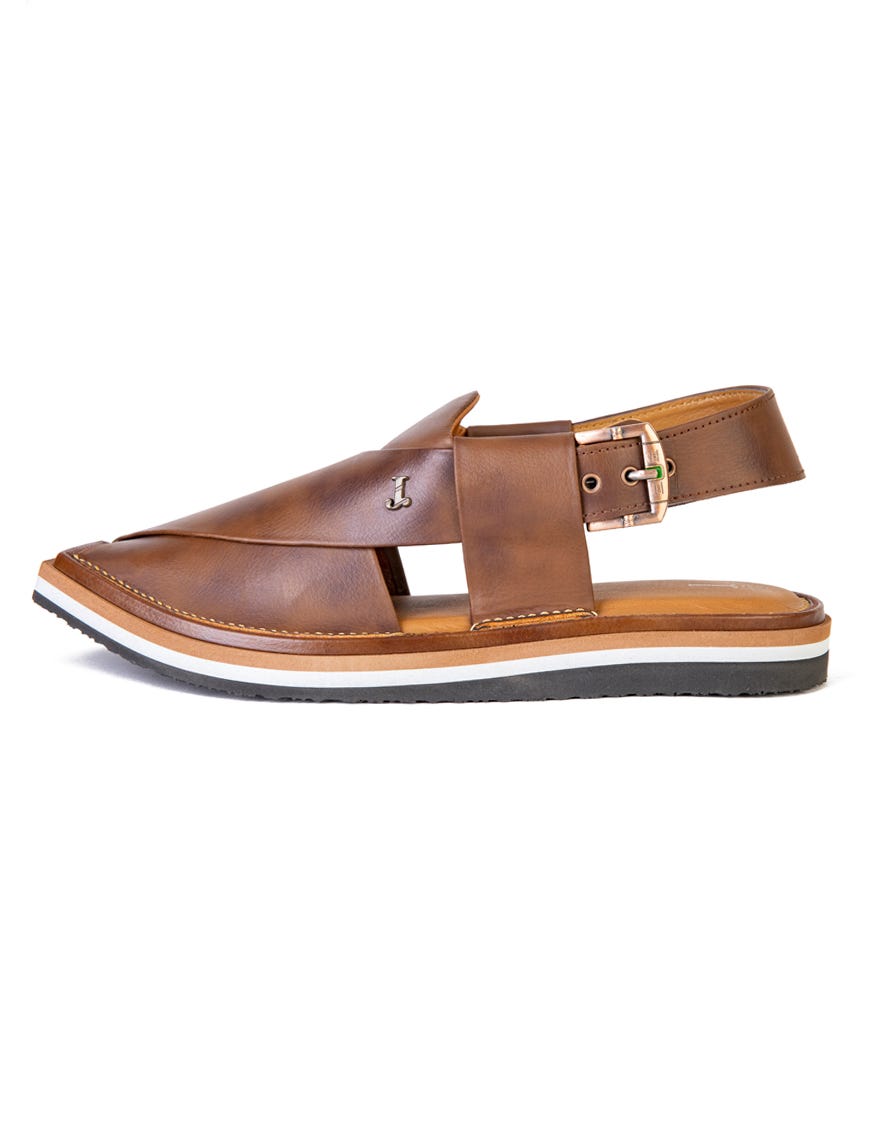 CMD BROWN PLAIN PESHAWARI SANDALS