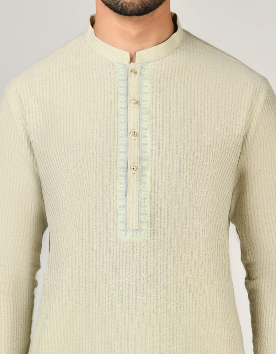 Green Cotton Men's Kurta Pajama | Jjkp-A-90387