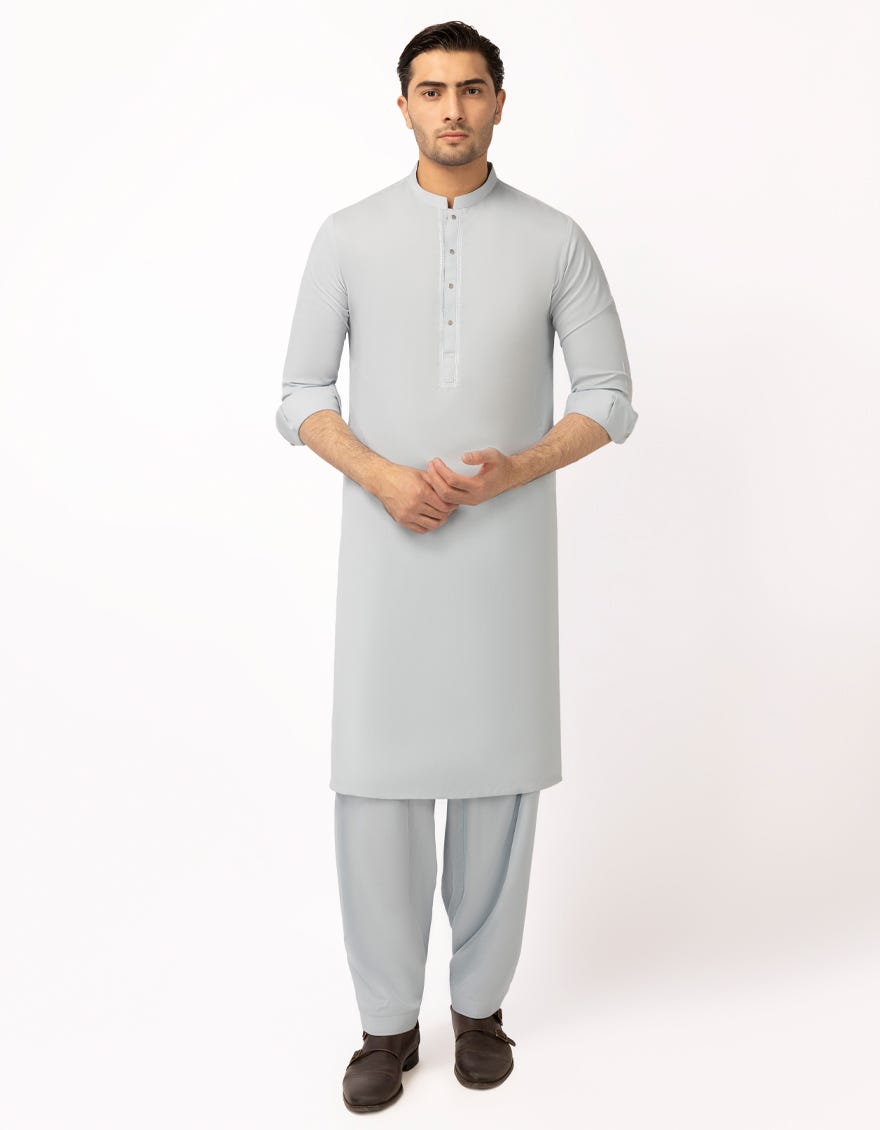 SKY BLUE SEMI-FORMAL KAMEEZ SHALWAR