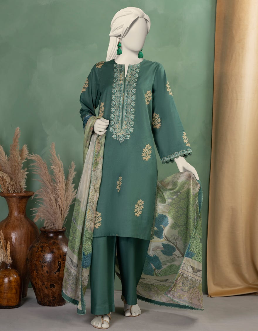 GREEN LAWN EMBROIDERED UNSTITCHED 3PC