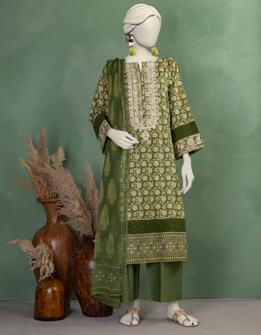 MULTICOLOR LAWN EMBROIDERED UNSTITCHED 3PC