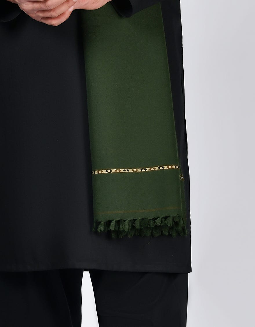 Green Acrylic Men Shawl | Jjid-Shawl-9292