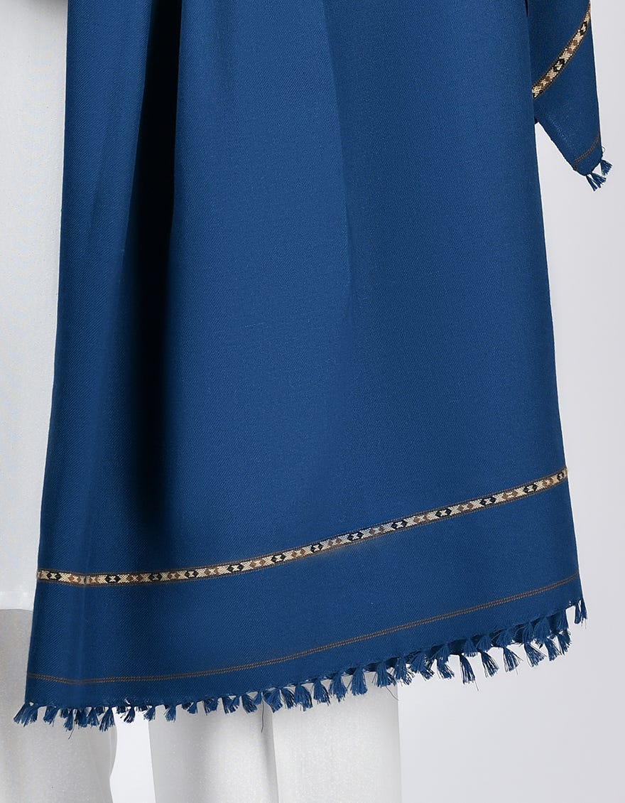 Navy Blue Acrylic Men Shawl | Jjid-Shawl-9292