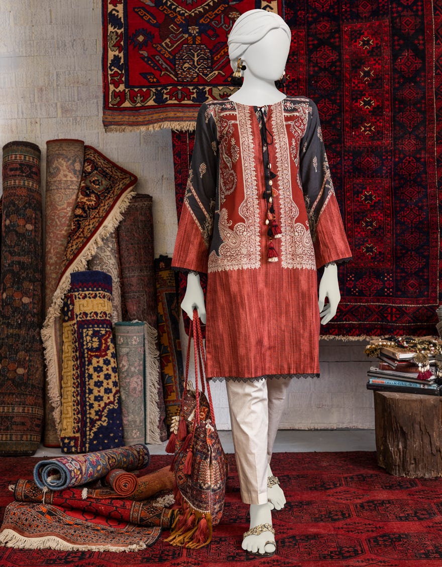 Black Khaddar Women's Kurti | Jjlk-W-Jpwk-23-993