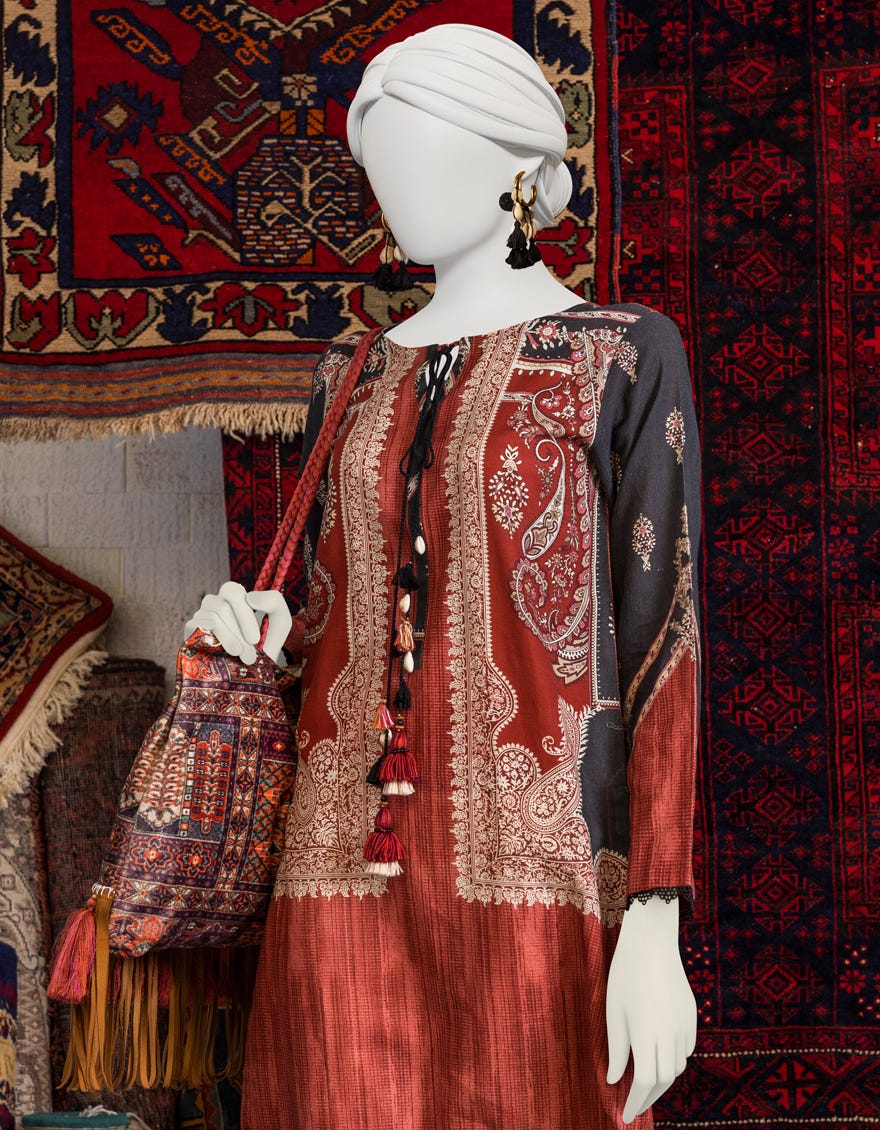 Black Khaddar Women's Kurti | Jjlk-W-Jpwk-23-993