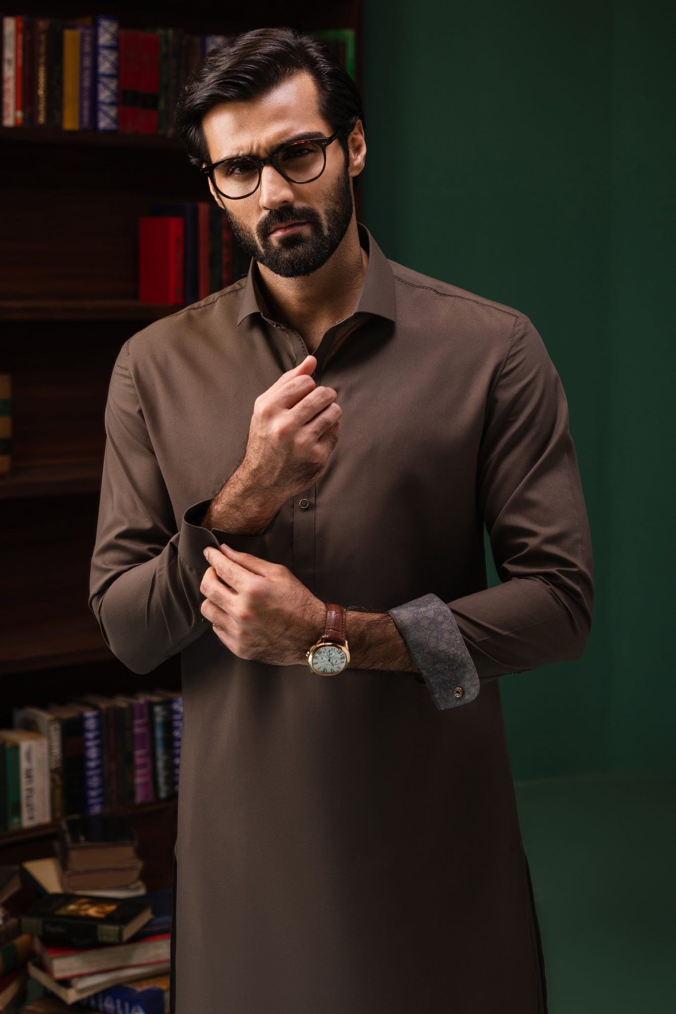 albania-olive-polyester-kameez-shalwar