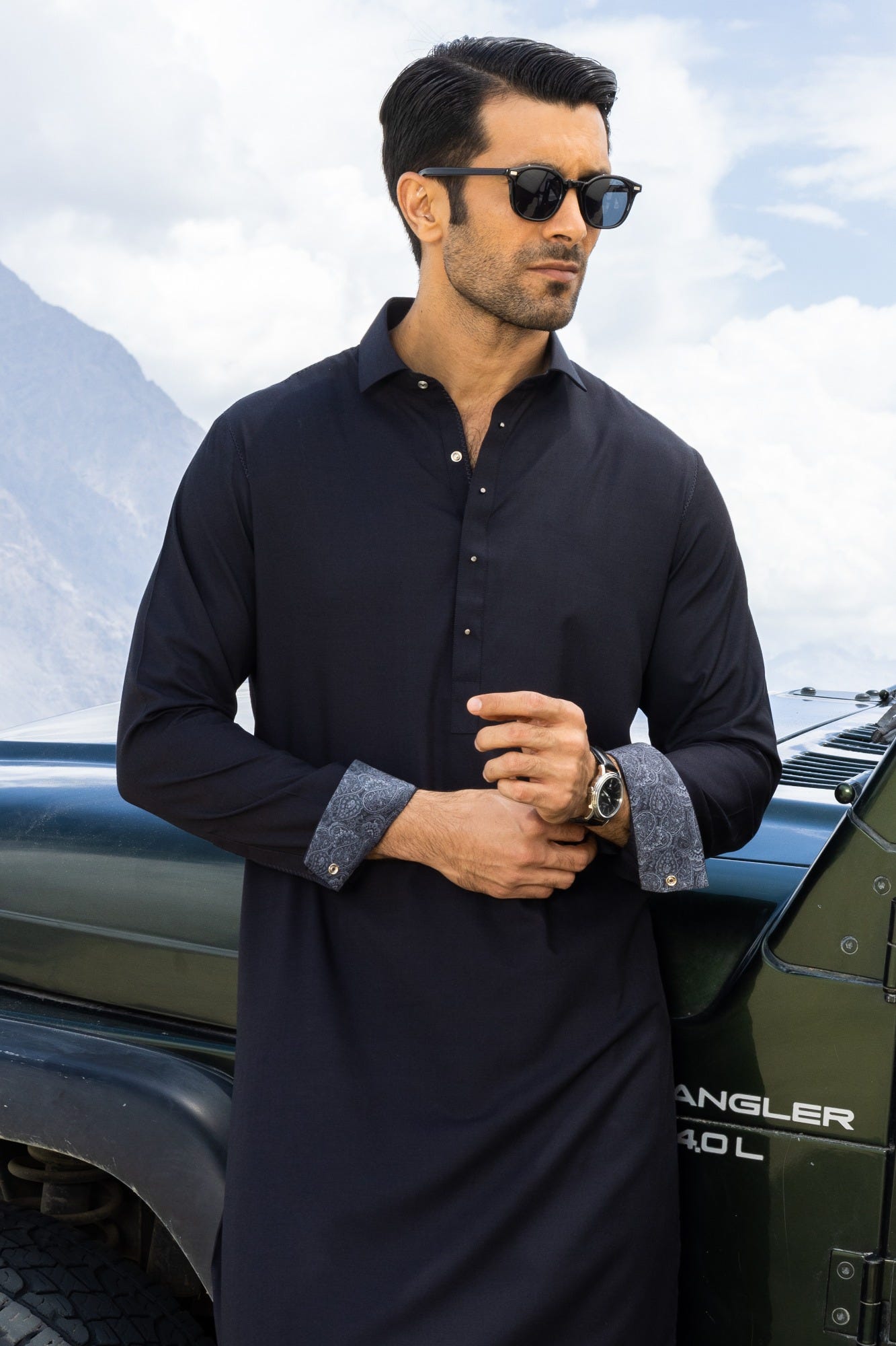 AMSTERDAM - BLACK BLENDED KAMEEZ SHALWAR