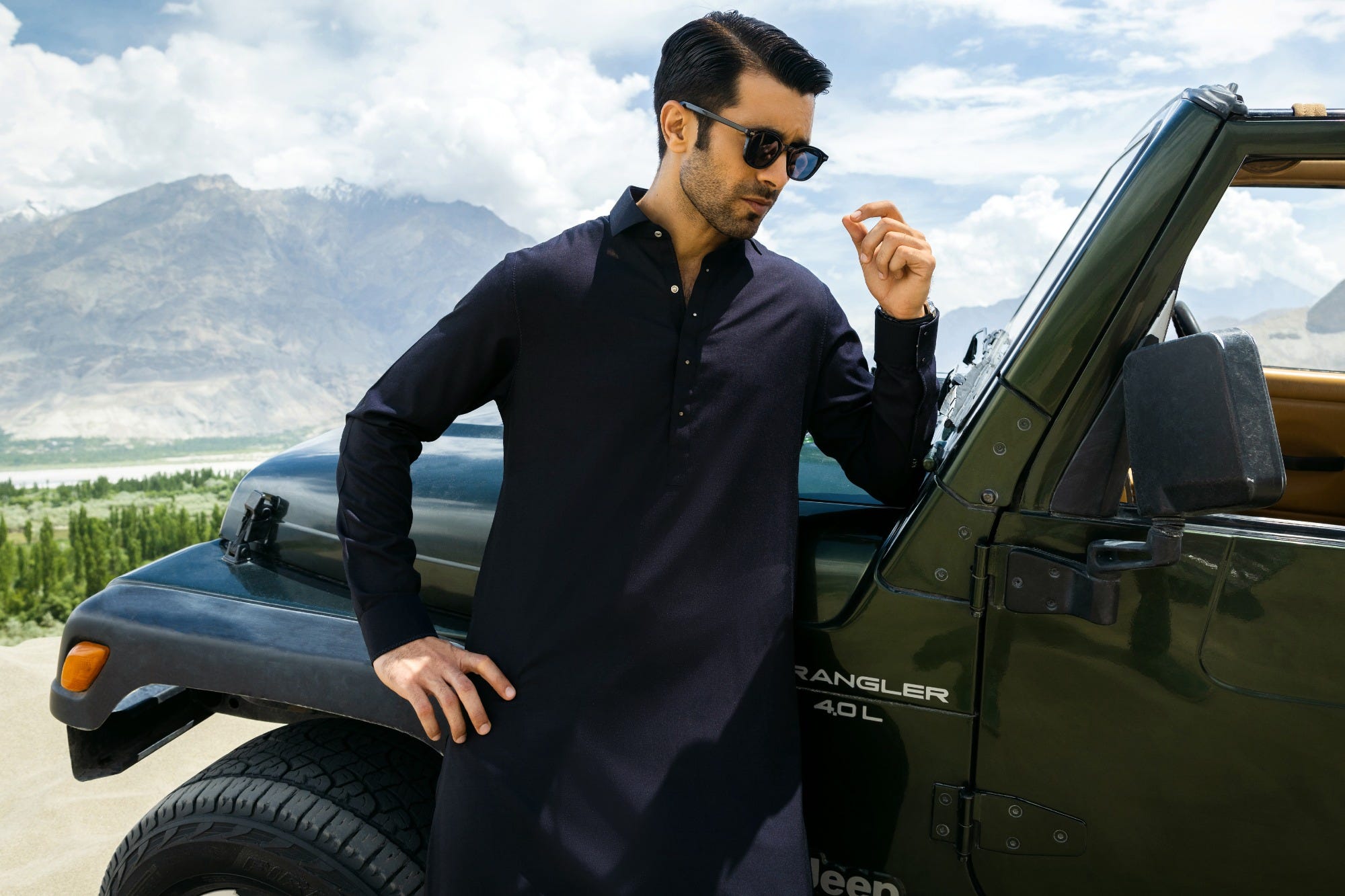 AMSTERDAM - BLACK BLENDED KAMEEZ SHALWAR