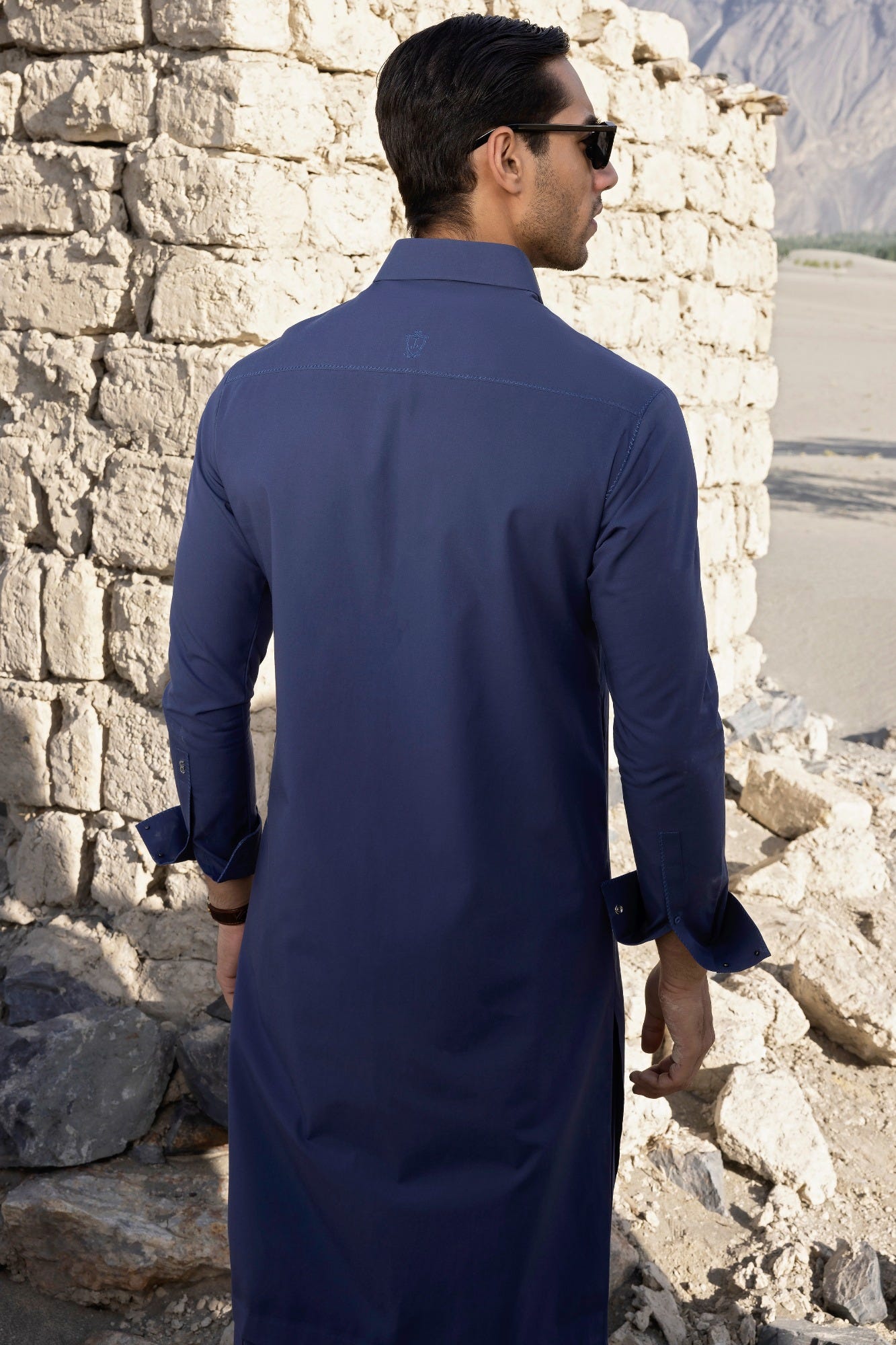 AMSTERDAM - ROYAL BLUE COTTON KAMEEZ SHALWAR
