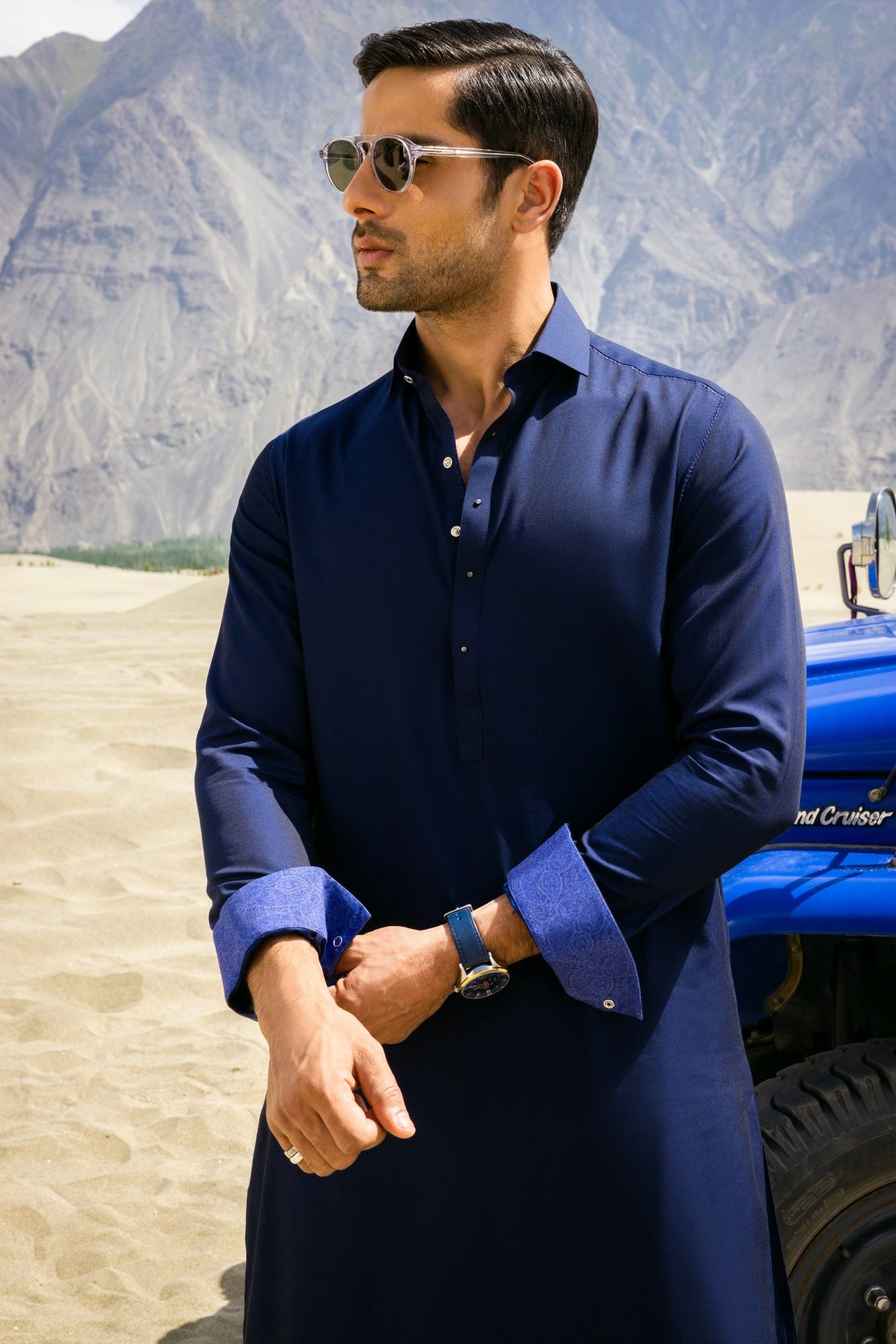 AMSTERDAM - BLUE COTTON KAMEEZ SHALWAR