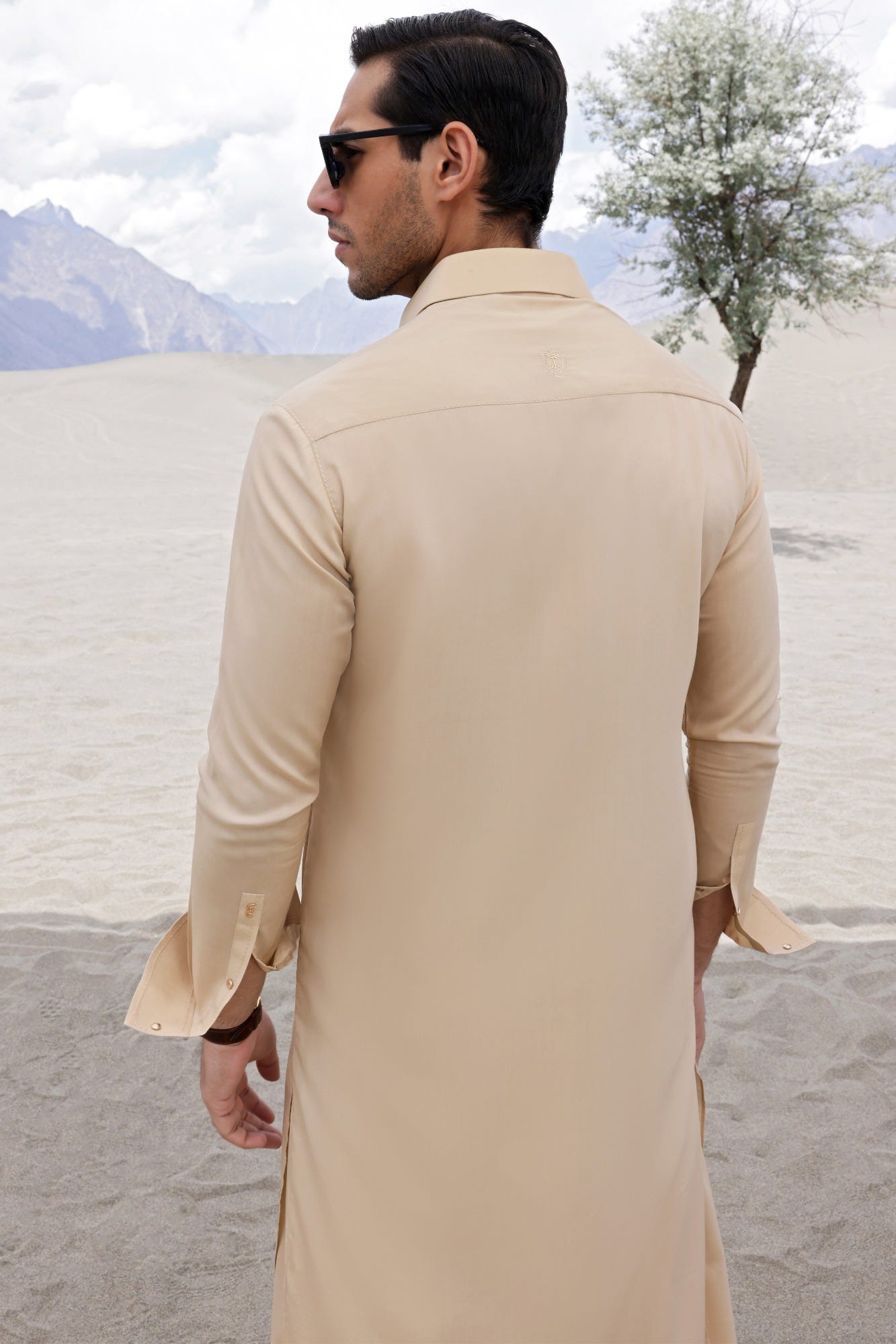 AUSTIN - KHAKI BLENDED BLENDED KAMEEZ SHALWAR