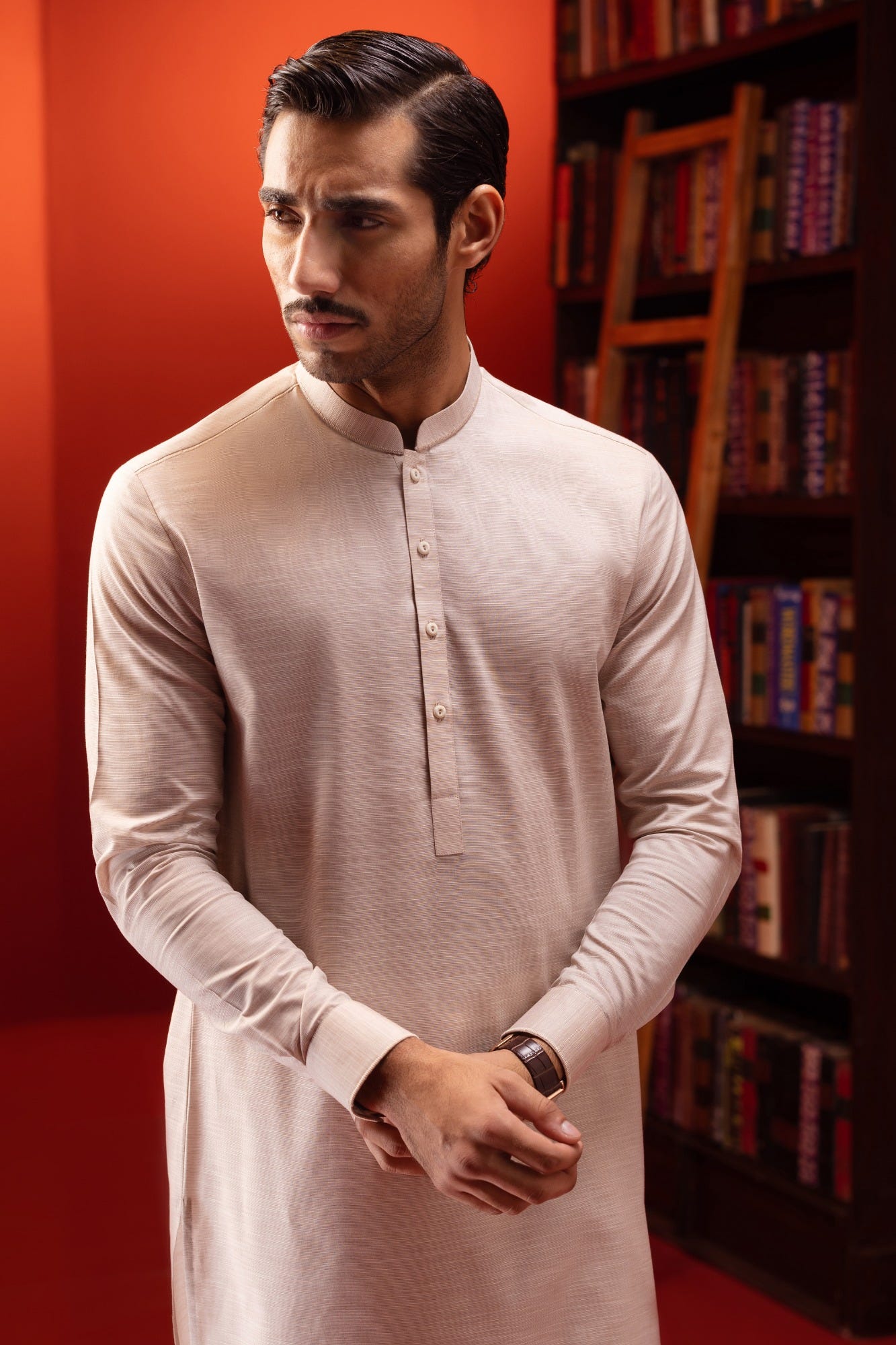 austria-light-brown-cotton-kurta-trouser