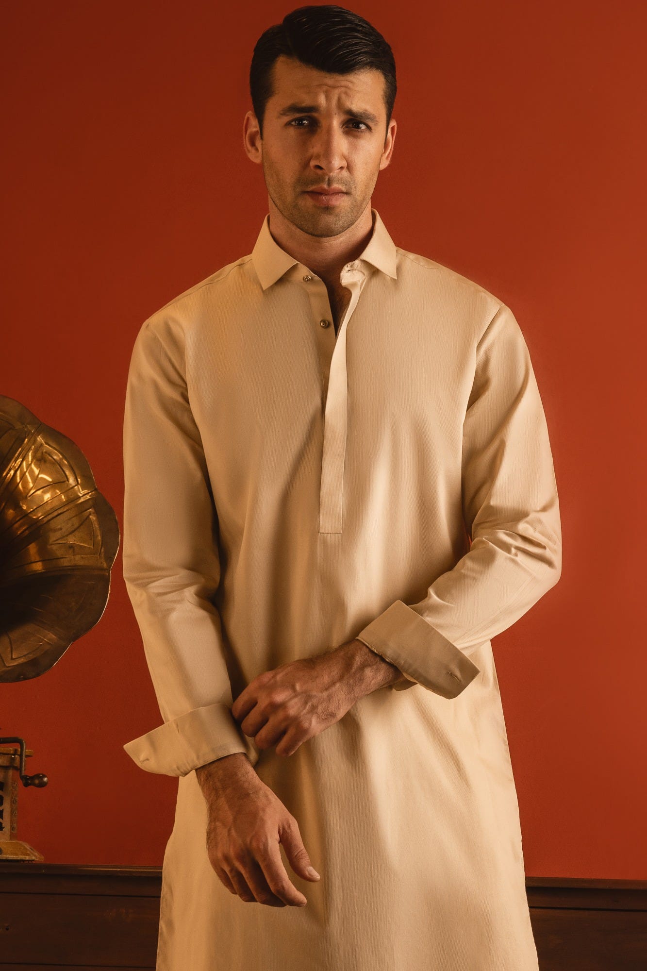 BARCELONA - BEIGE COTTON KURTA TROUSER