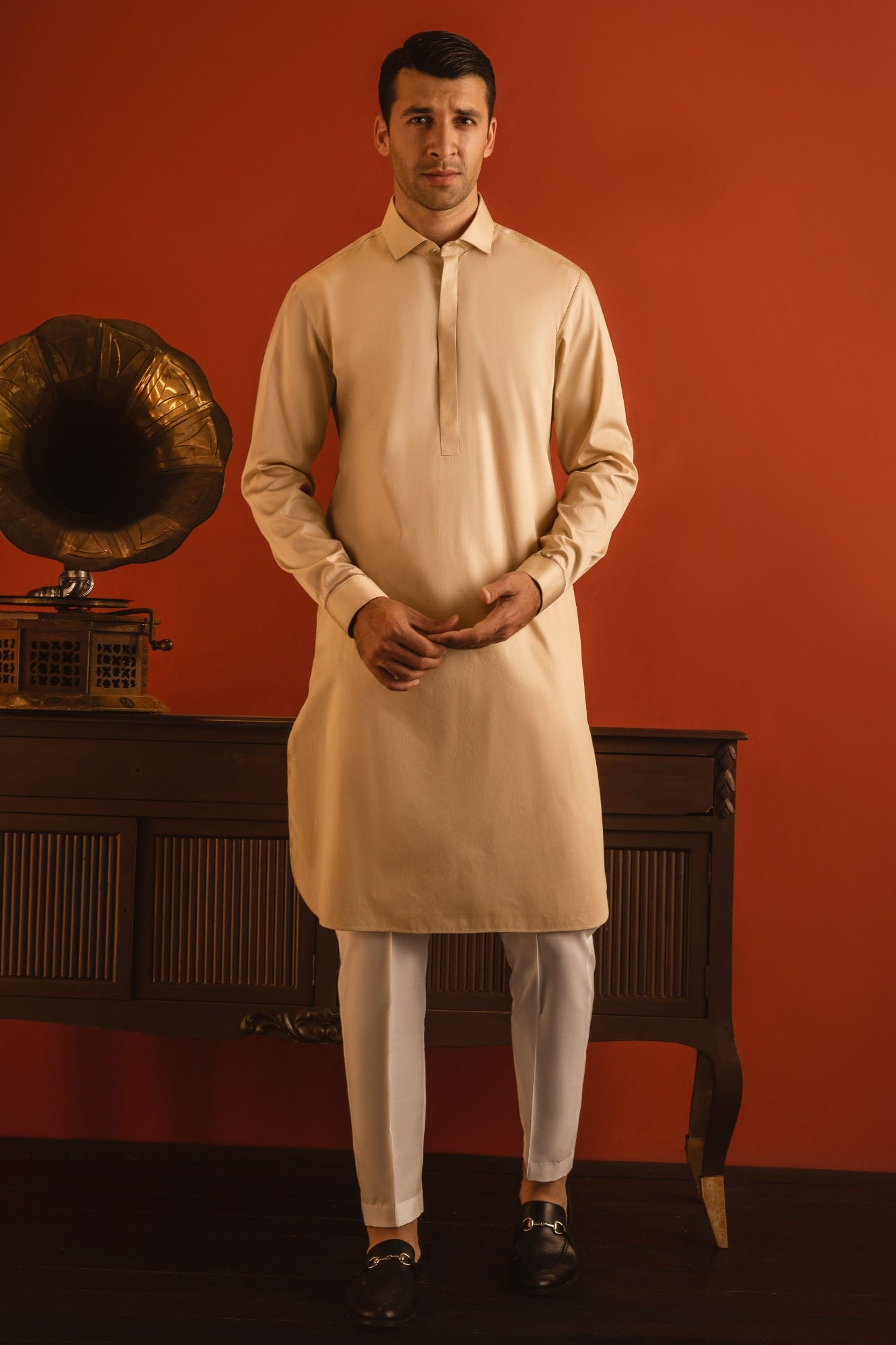 BARCELONA - BEIGE COTTON KURTA TROUSER