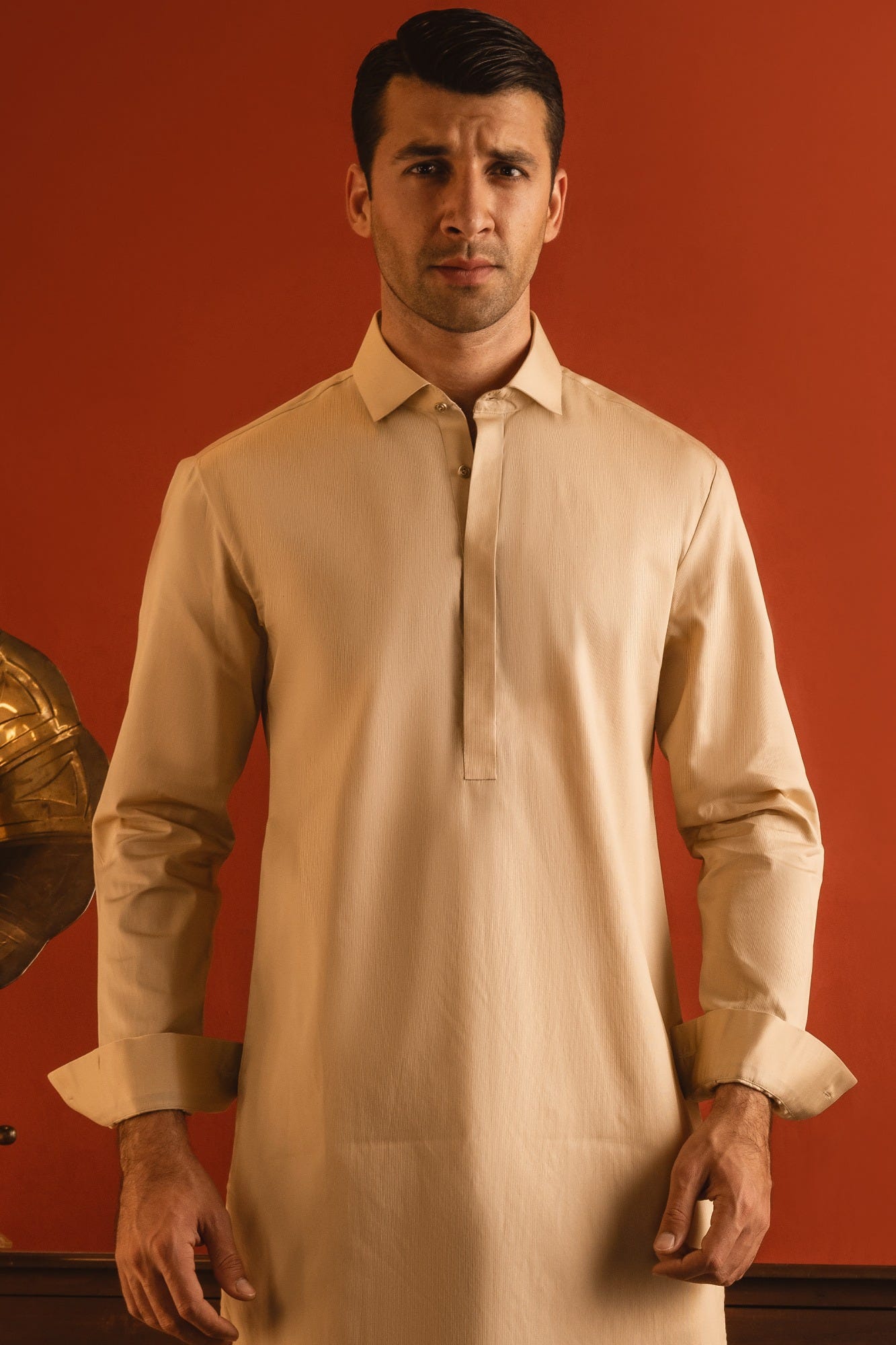 BARCELONA - BEIGE COTTON KURTA TROUSER