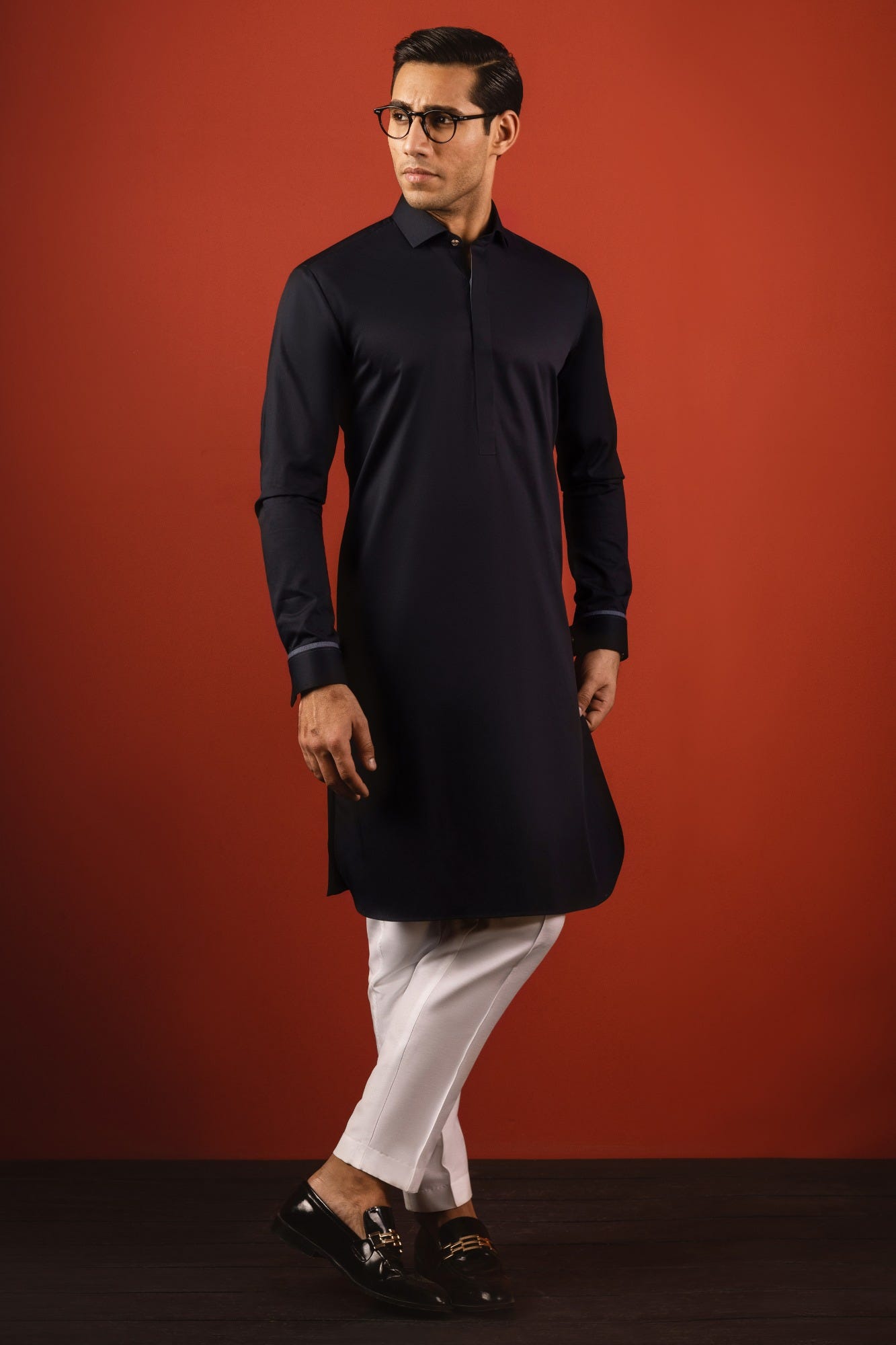 BARCELONA - BLACK COTTON KURTA TROUSER