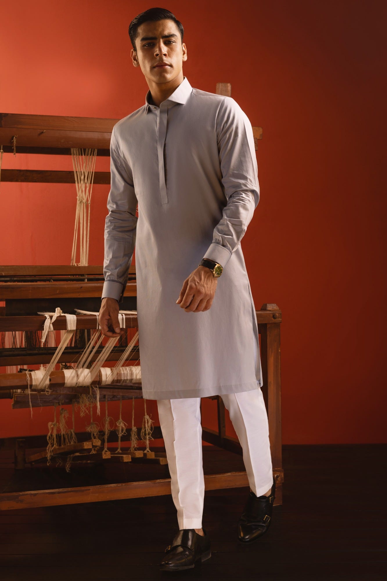 BARCELONA - LIGHT GREY COTTON KURTA TROUSER