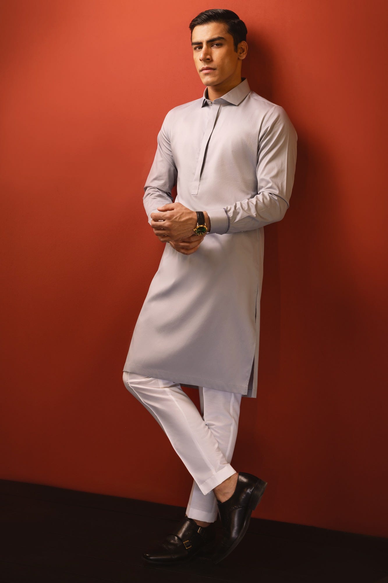 BARCELONA - LIGHT GREY COTTON KURTA TROUSER