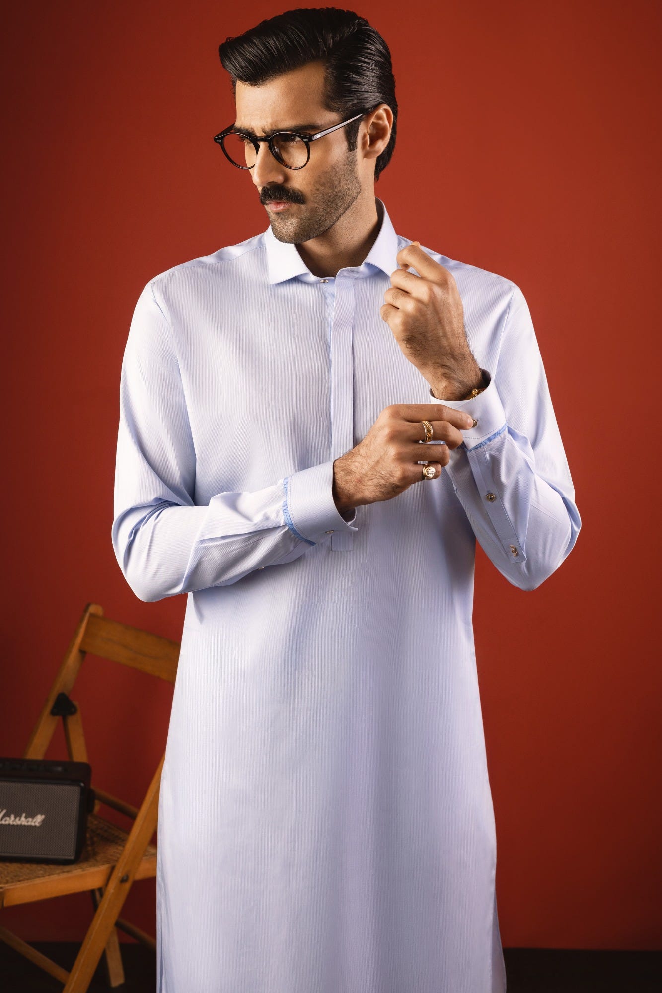 BARCELONA - SKY BLUE COTTON KURTA TROUSER