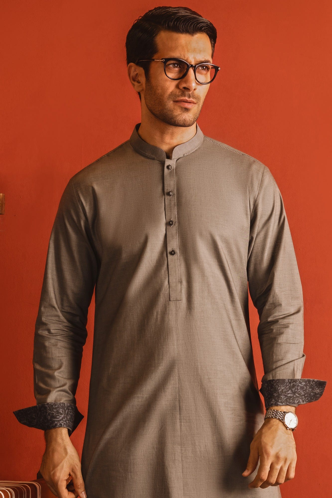 BELGIUM - GREY COTTON KURTA TROUSER
