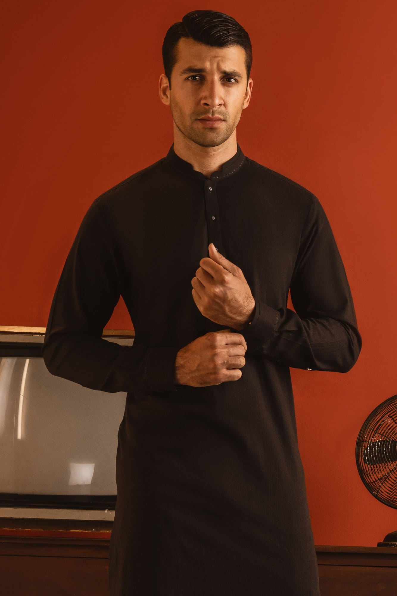 BERLIN - BLACK COTTON KURTA TROUSER