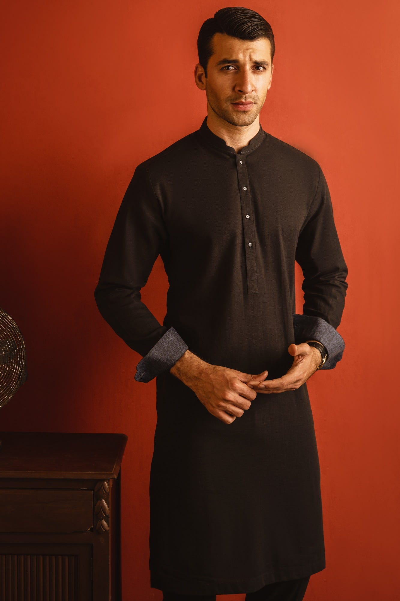 BERLIN - BLACK COTTON KURTA TROUSER