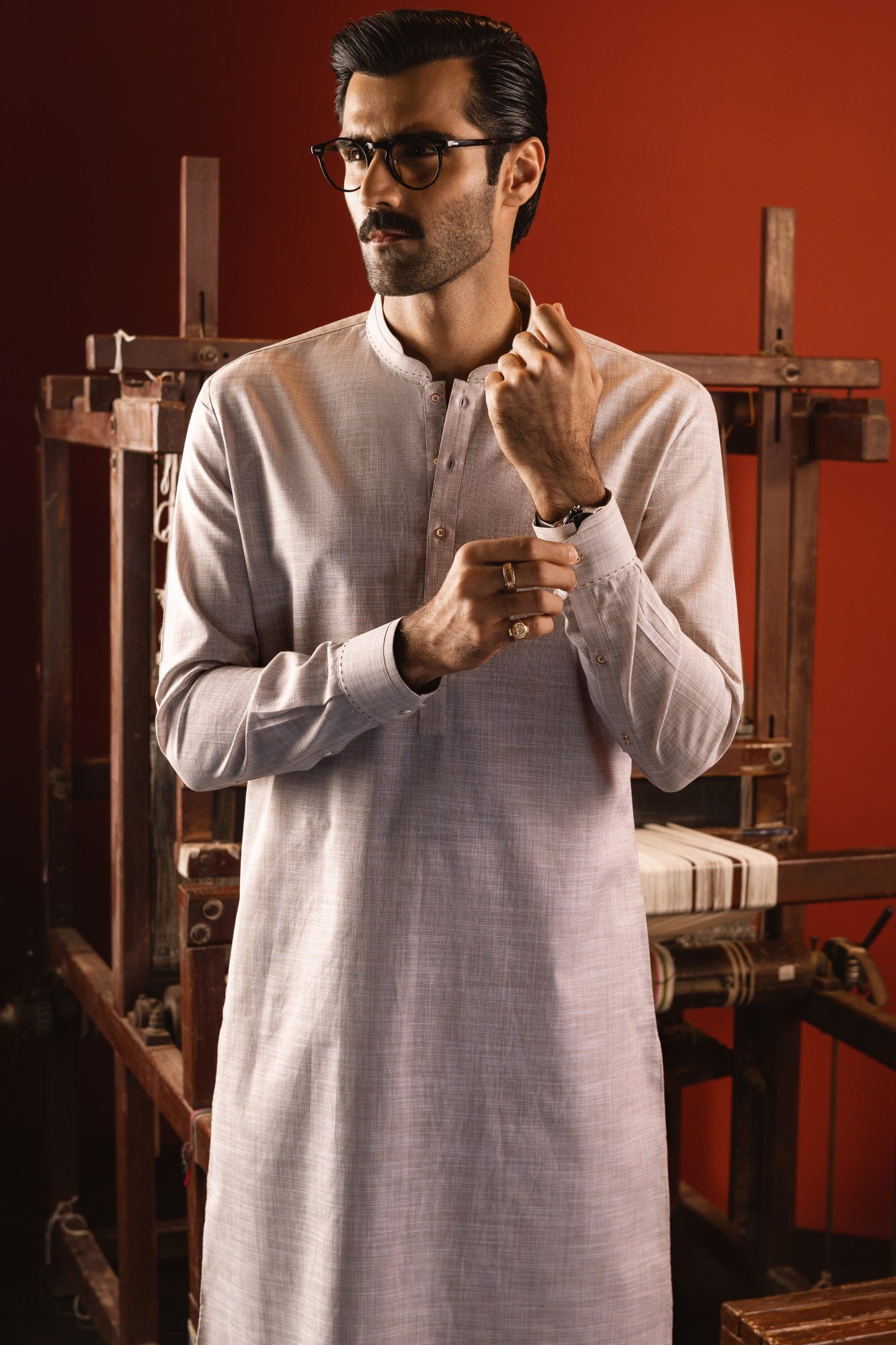 BERLIN - LIGHT BROWN COTTON KURTA TROUSER