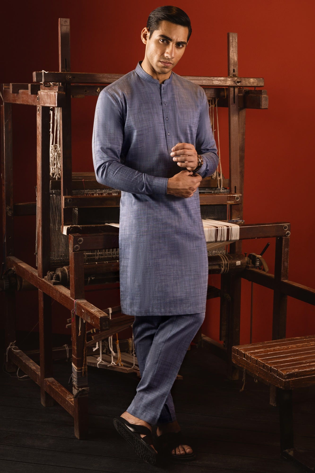 BERLIN - PIGEON BLUE COTTON KURTA TROUSER