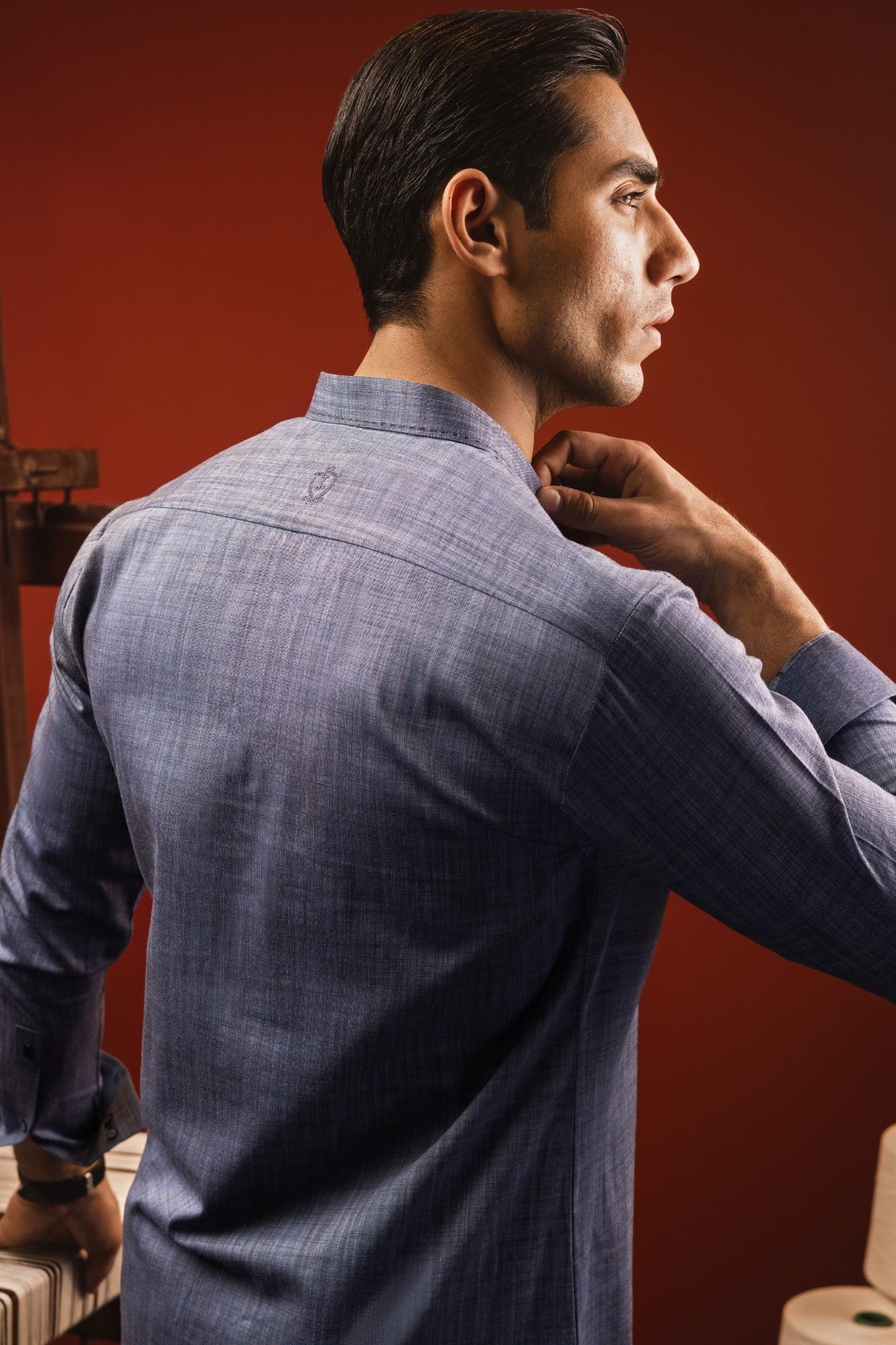 BERLIN - PIGEON BLUE COTTON KURTA TROUSER