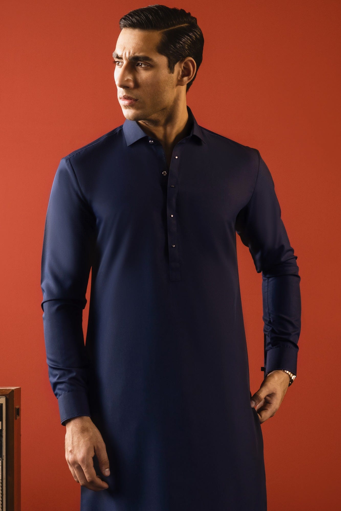 CAIRO - NAVY BLUE BLENDED KAMEEZ SHALWAR