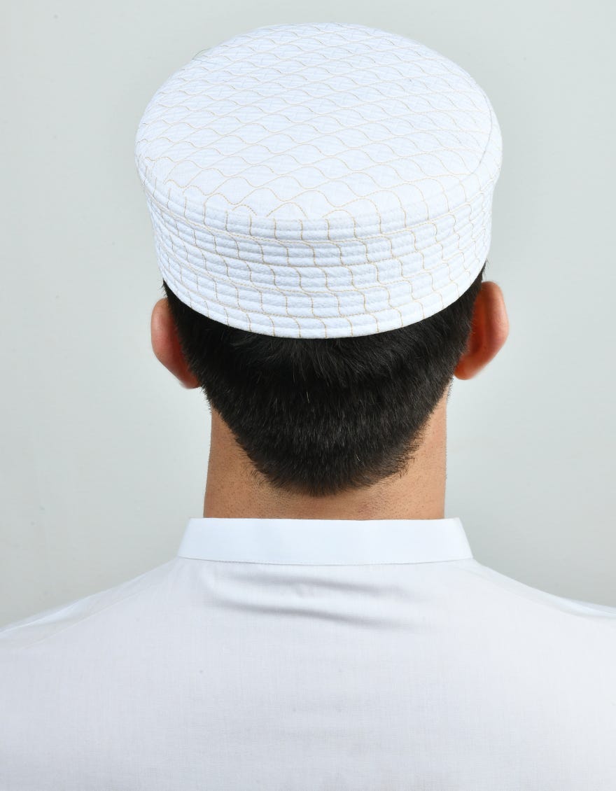 WHITE BLENDED MEN CAP | JJ-CAP-0038-R5