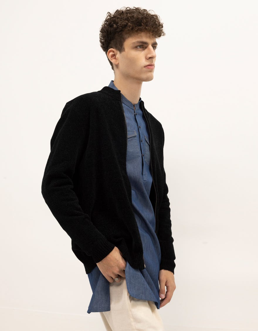 jupiter-c-black-cardigan-zipdown-mockneck-sweater-ccswt0084