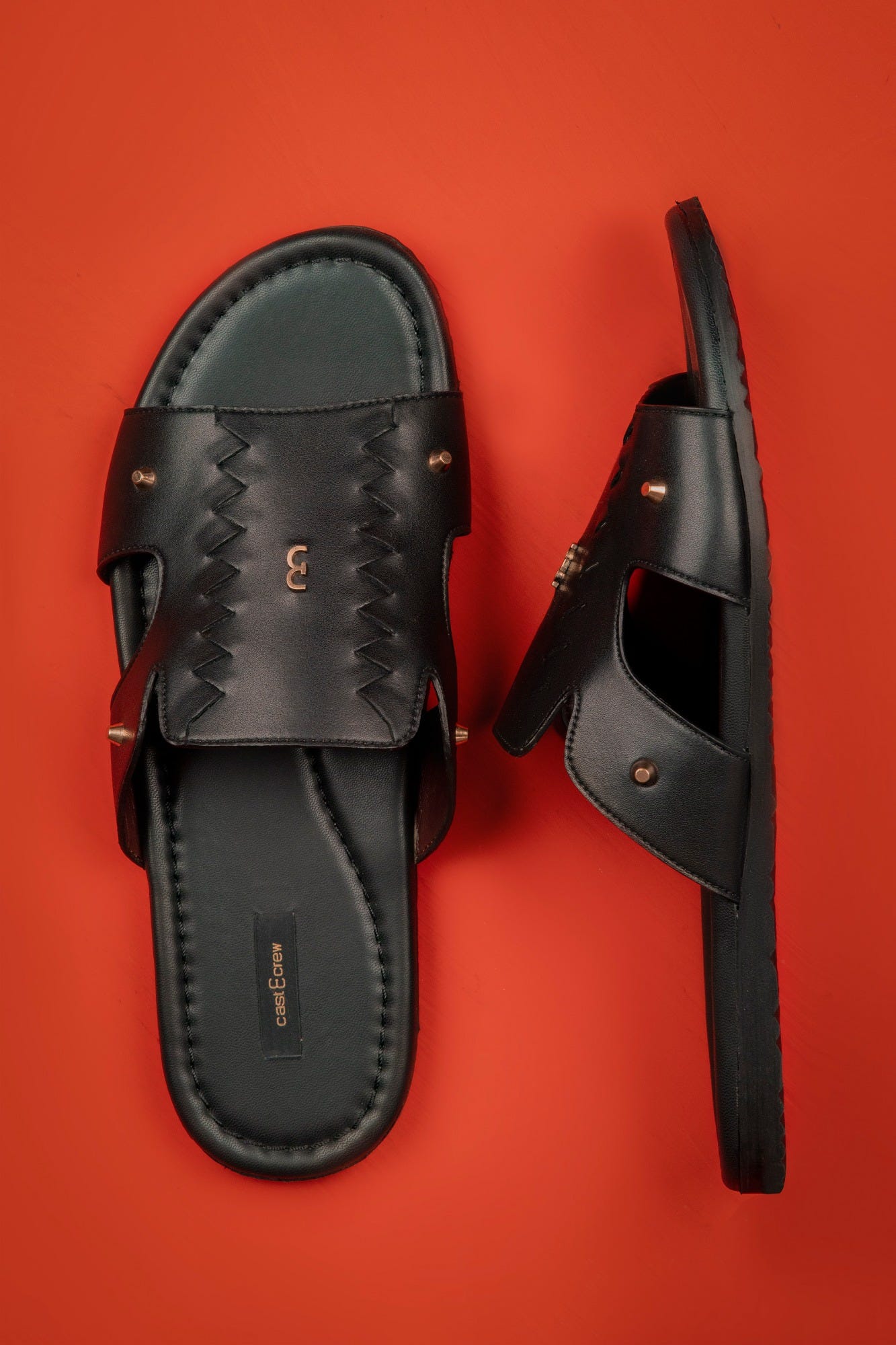 BLACK BRAIDED LEATHER SANDALS | CCFW-MS-003