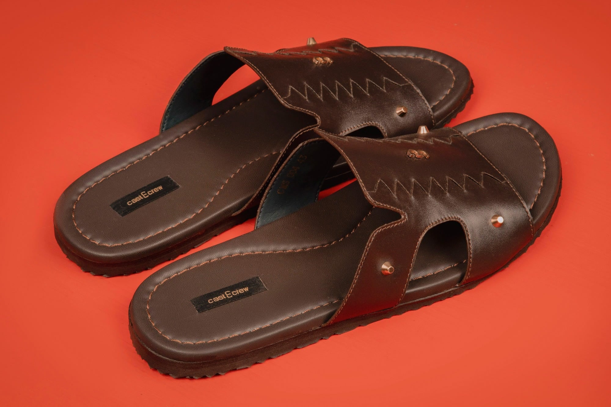 COFFEE BROWN BRAIDED LEATHER SANDALS | CCFW-MS-004