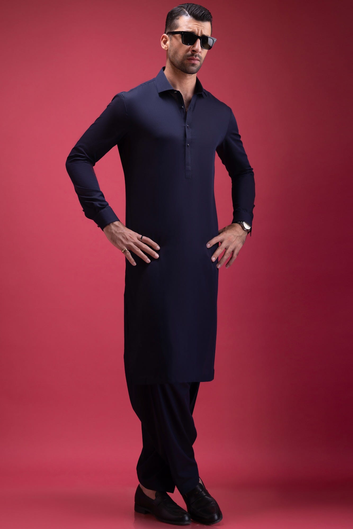 SWITZERLAND - NAVY BLENDED KAMEEZ SHALWAR