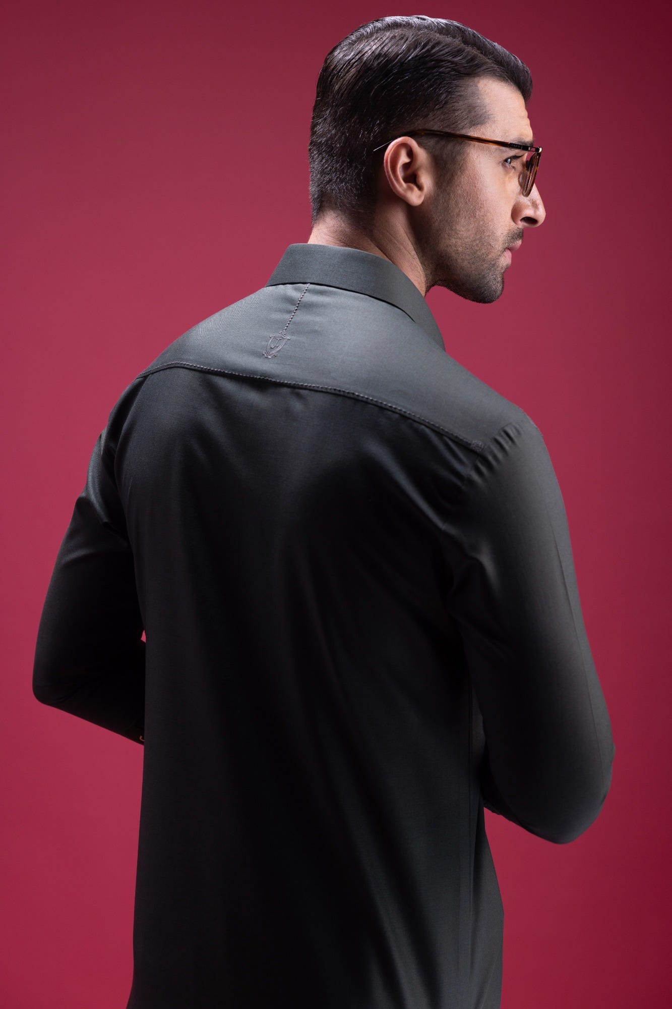 SWITZERLAND - OLIVE BLENDED KAMEEZ SHALWAR