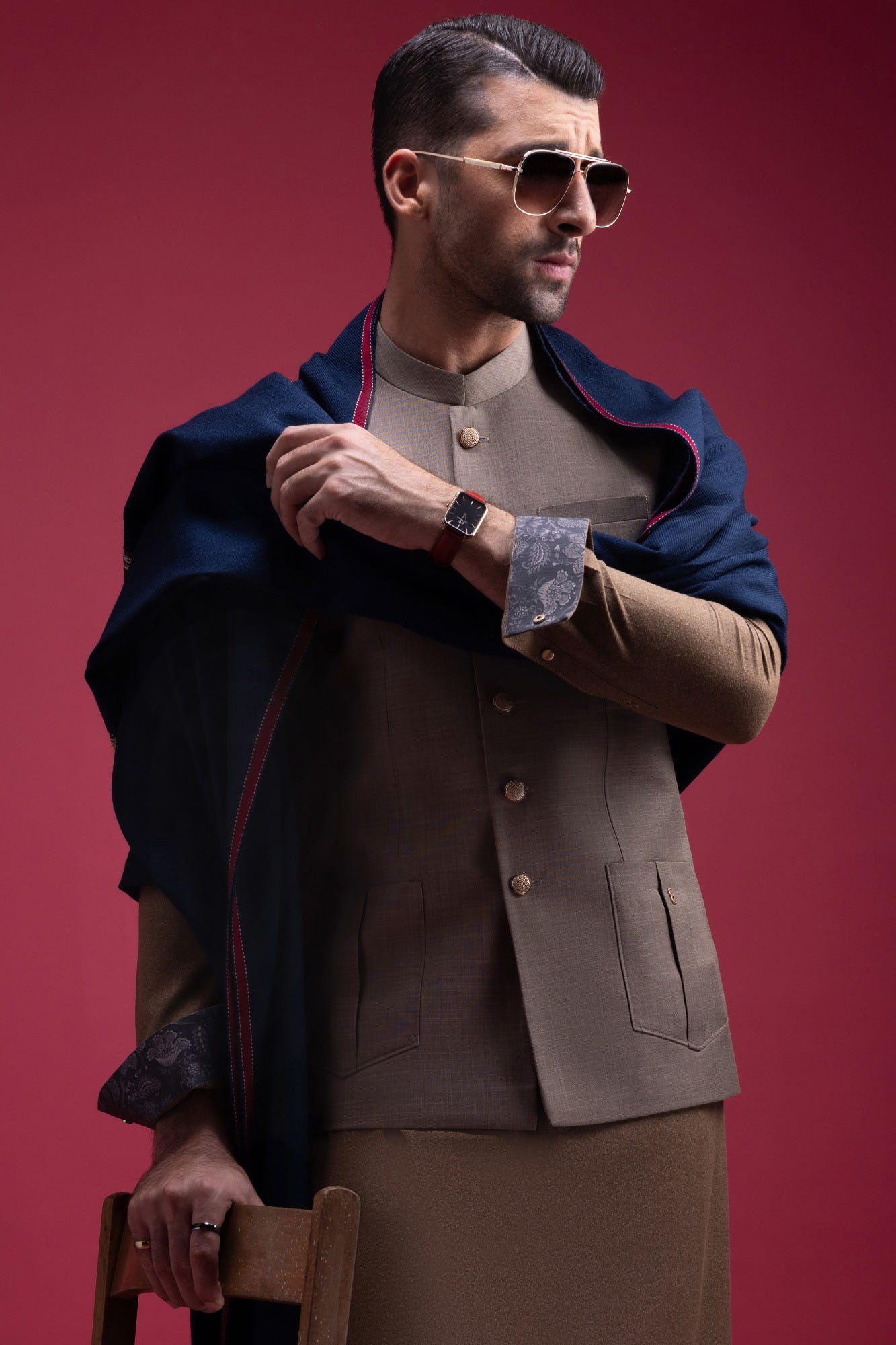 MADRID - BROWN BLENDED KAMEEZ SHALWAR