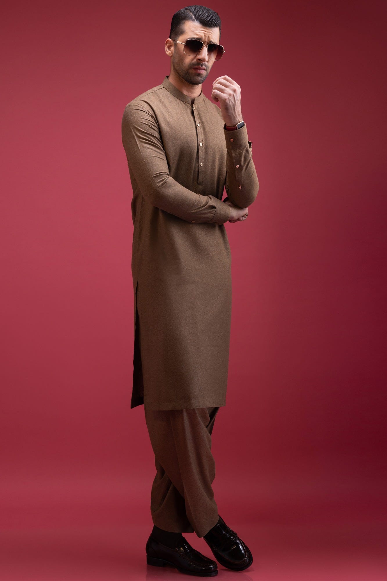 MADRID - BROWN BLENDED KAMEEZ SHALWAR