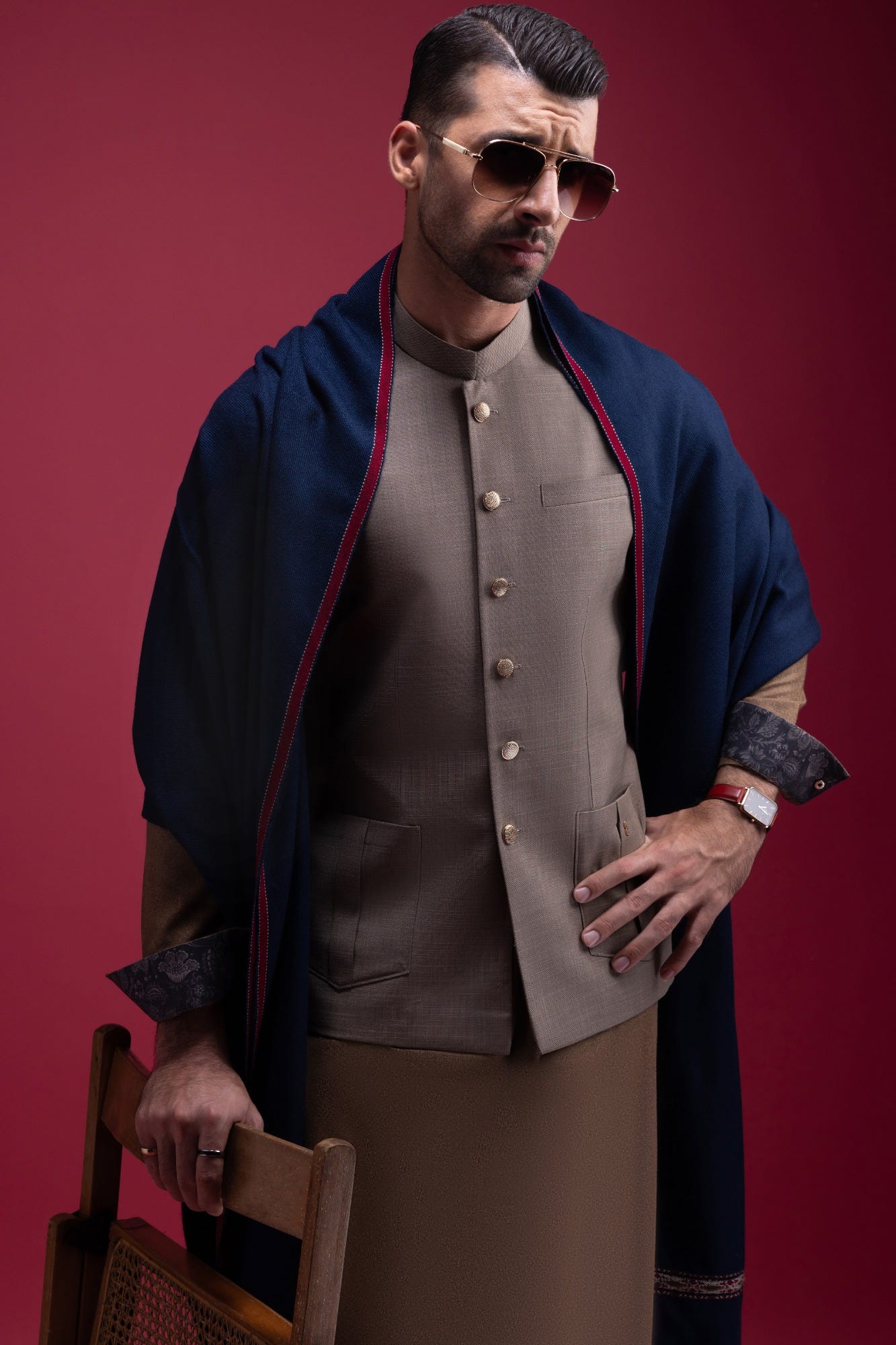 MADRID - BROWN BLENDED KAMEEZ SHALWAR