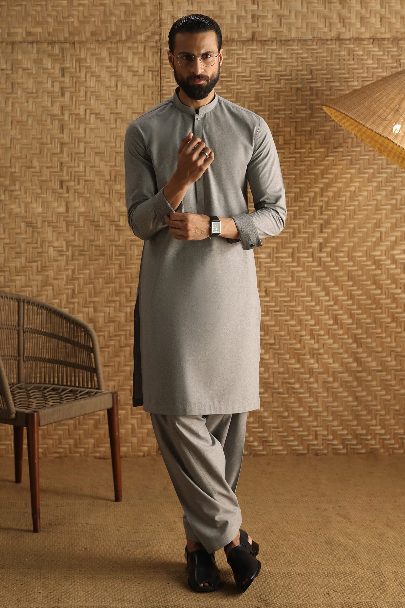 MARKEN - SILVER GREY EXCLUSIVE KAMEEZ SHALWAR