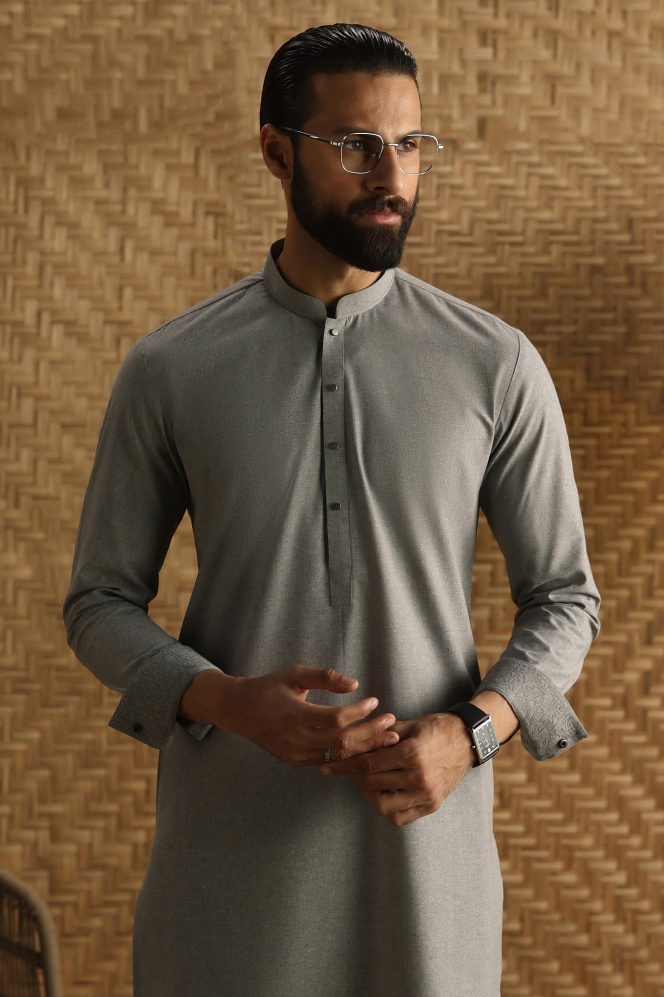 MARKEN - SILVER GREY EXCLUSIVE KAMEEZ SHALWAR