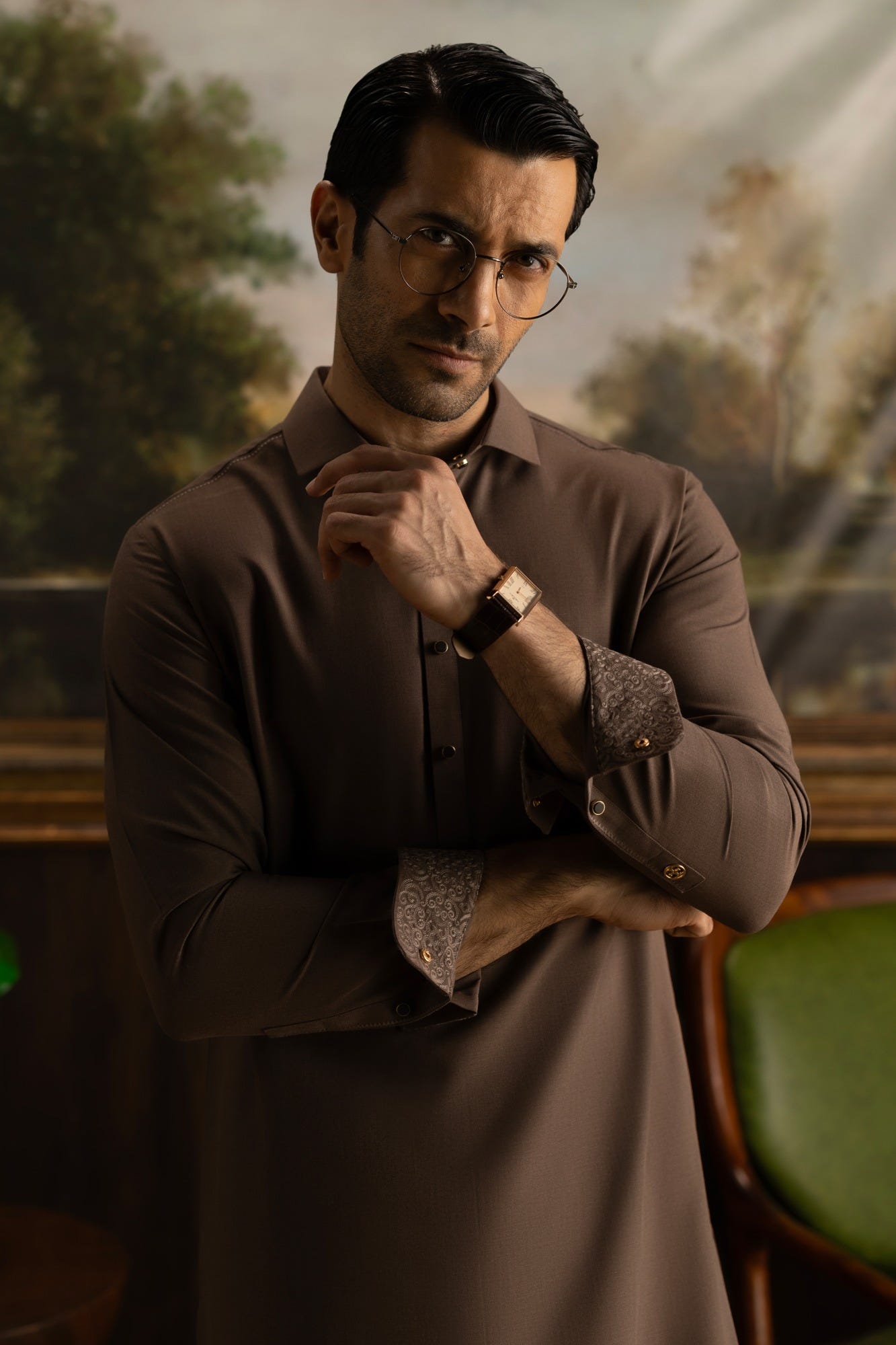 WOODSTOCK - BROWN EXCLUSIVE KAMEEZ SHALWAR
