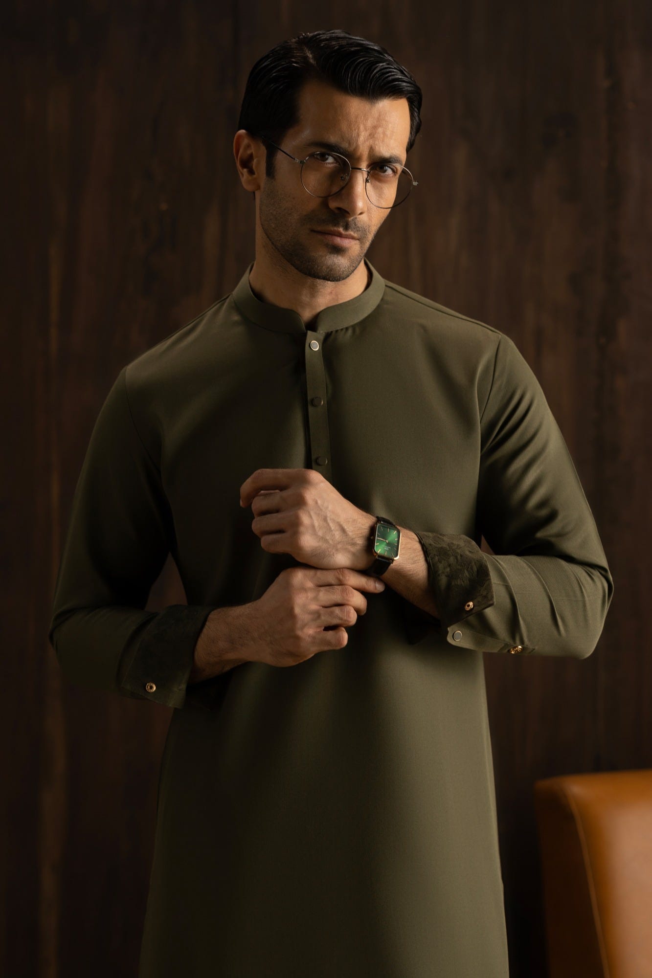 TIRANA - OLIVE EXCLUSIVE KAMEEZ SHALWAR