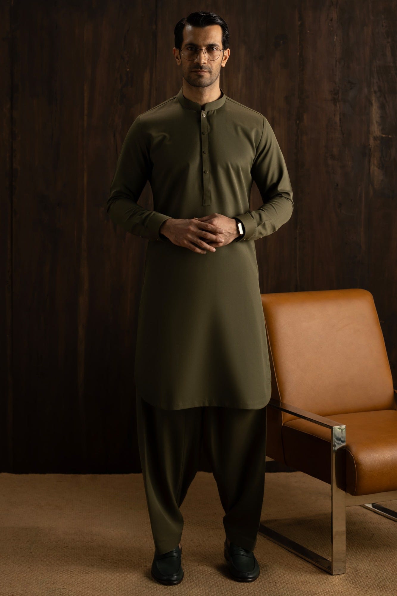 TIRANA - OLIVE EXCLUSIVE KAMEEZ SHALWAR